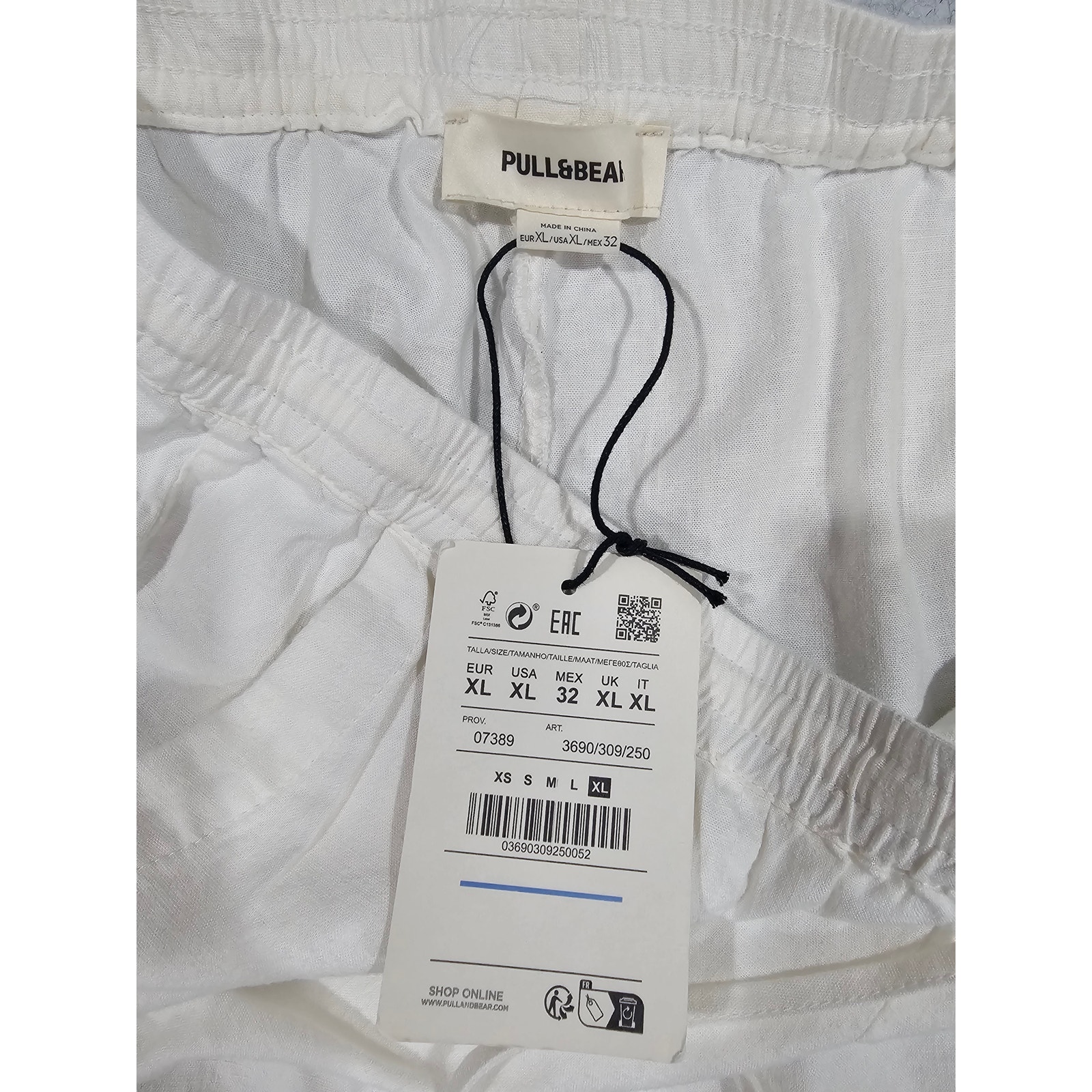 Pull & Bear Shorts, White, Viscose Linen Blend, Womens Sz Xl, Nwt, New — image 5 of 7